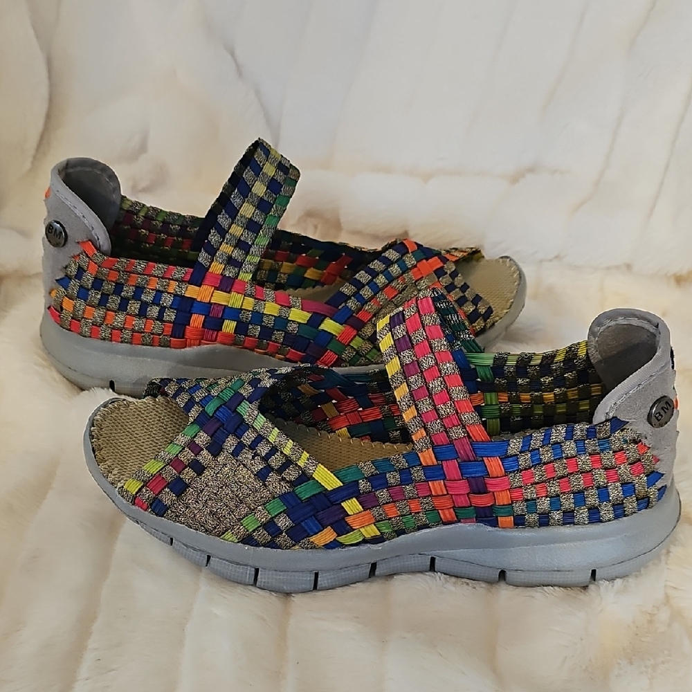 bernie mev. Colorful Woven Slip-Ons